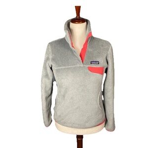 Patagonia Polartec Re-tool Snap T Gray Fleece Pullover Jacket Womens Size Small